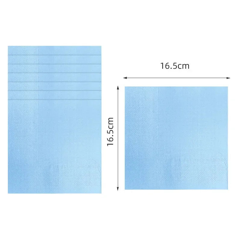 Solid Light Blue Theme Birthday Super Girls Decorations Party Disposable Tableware Paper Napkins Cups Plates Tablecloths Straws