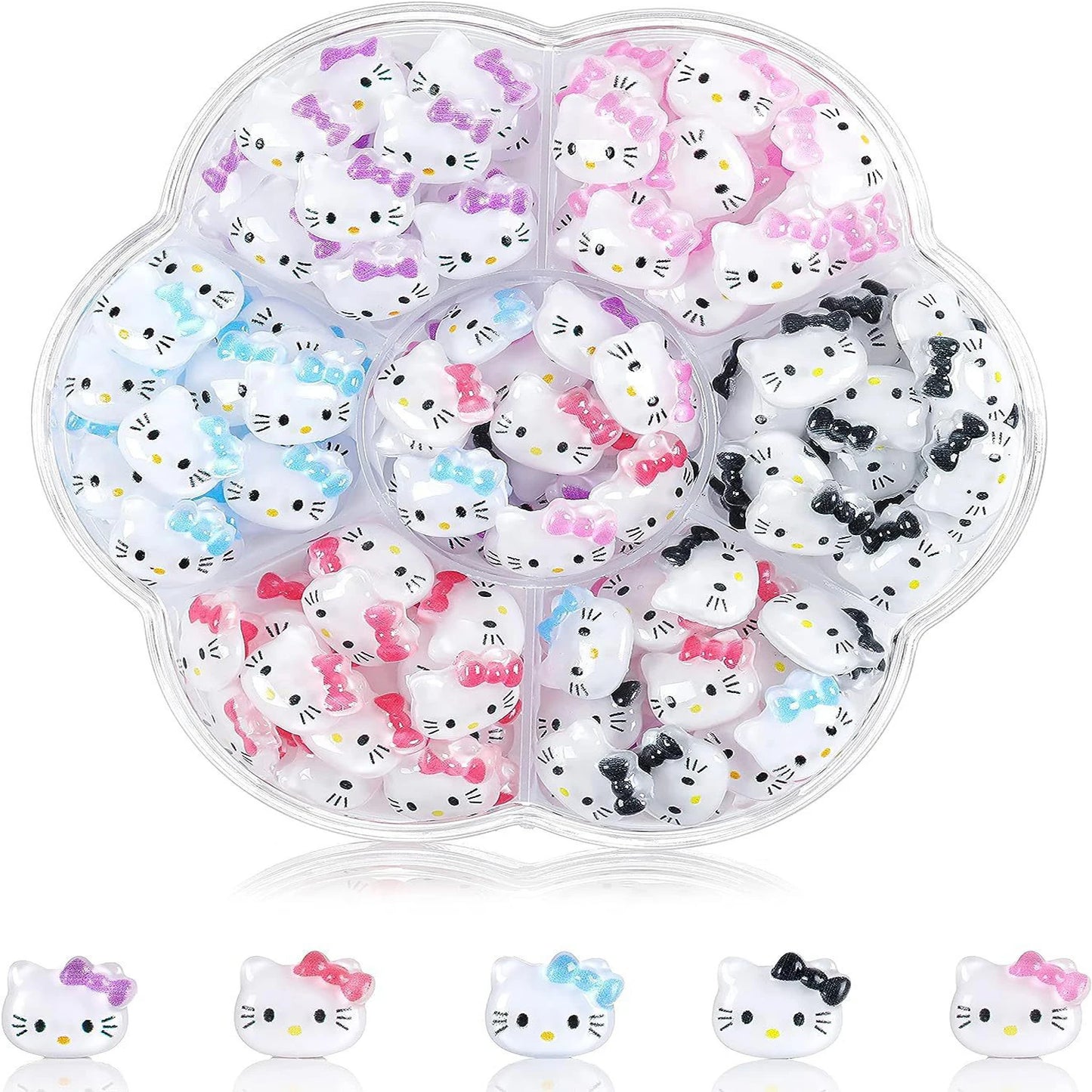 70PCS/50PCS Sanrio Hello Kitty Kawaii Cartoon Kuromi Nail Art Charms Kit 3D Nail Rhinestone Gems for Manicure Nails Art Deco Y2K