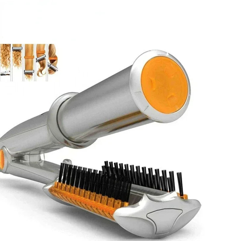 Professional Hairs Curler Straight Hair Comb Rotating Hair Brush Curler Styler 2 In 1 Hair Styling Tool Curling Iron With Brush