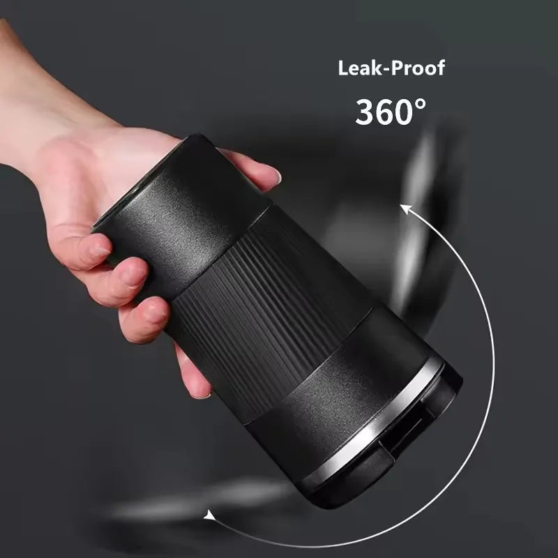 380ml Fashionable Stainless Steel 304 Coffee Thermos Mug Leak-Proof Non-Slip Car Vacuum Flask Travel Thermal Cup Water Bottle