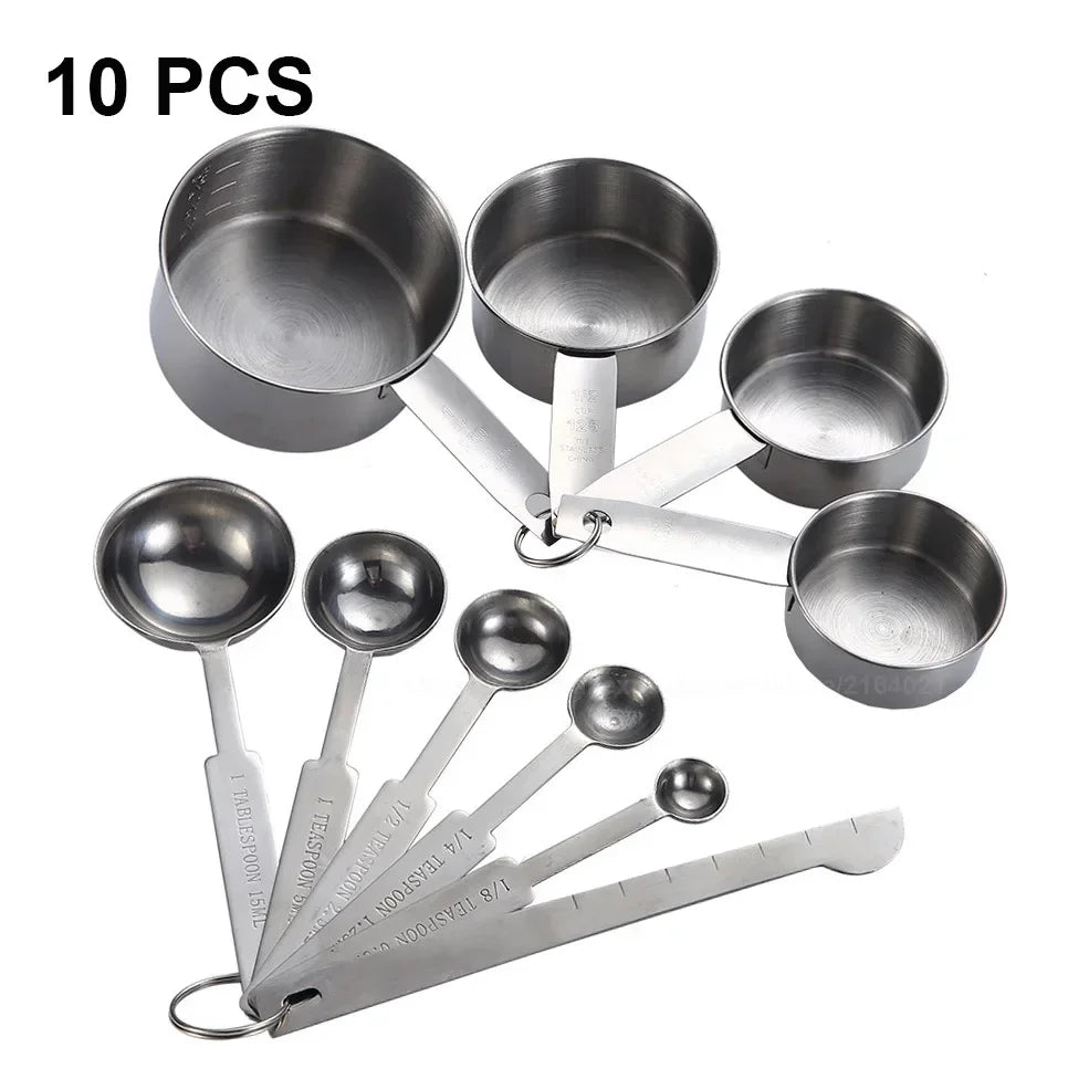 UPORS Measuring Cups Premium Stackable Kitchen Measuring Spoon Set Stainless Steel Measuring Cups and Spoons Set