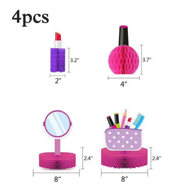 Spa Make up Party Supplies Cosmetic Disposable Tableware Plates Cups Napkins Balloons for Girls women Birthday Party Decoration