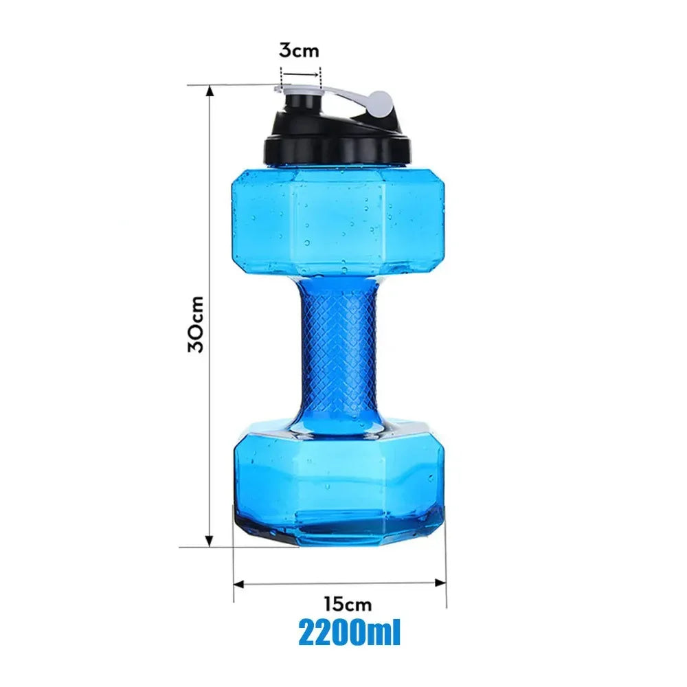 2.2L Dumbbell Shaped Kettle Sport Water Bottle Fitness Cycling Water Bottle Creative Summer Water Drinks Bottle