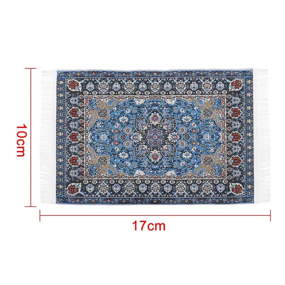 1:12 Scale Turkish Style Playing House Mini House Decor Floor Coverings Doll Accessories Dollhouse Carpet Miniature Weaving Rug