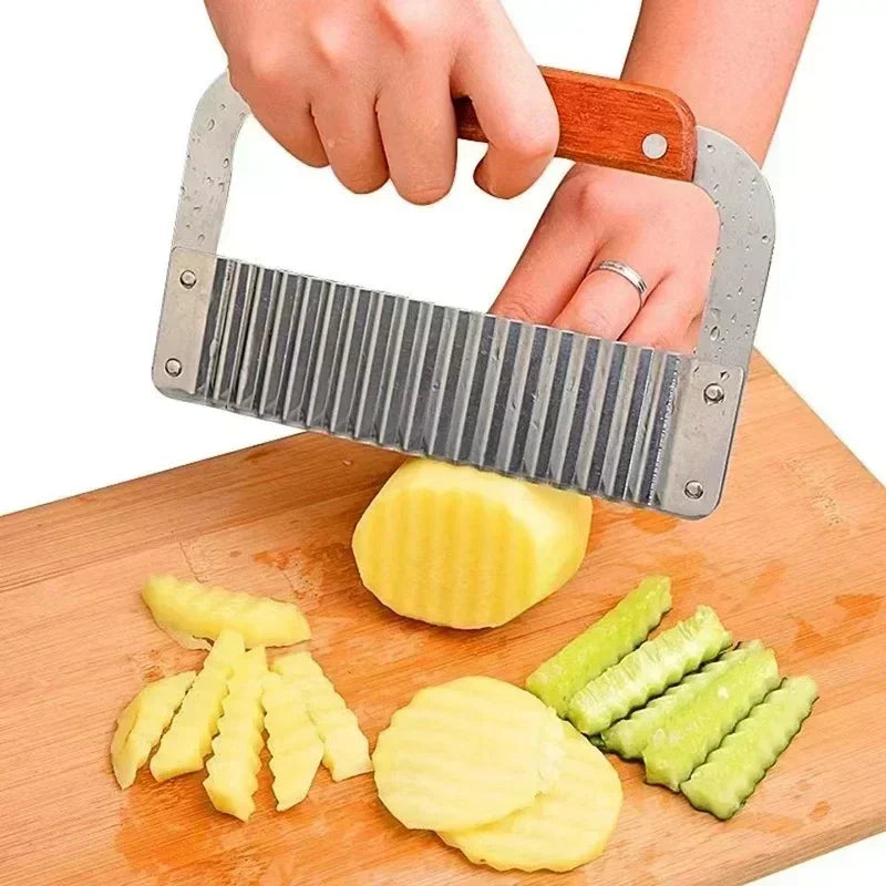 Kitchen Wavy Potato Cutter Stainless Steel Slicer Onion Chips French Fry Maker Chopper Vegetable Knife Food Crinkle Tools