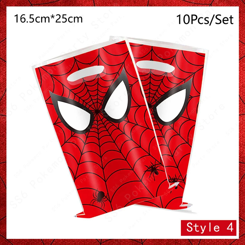 Spiderman Birthday Party Decorations Disposable Tableware Plate Cup Napkins Bags Spidey Party Birthday Decoration Supplies Set