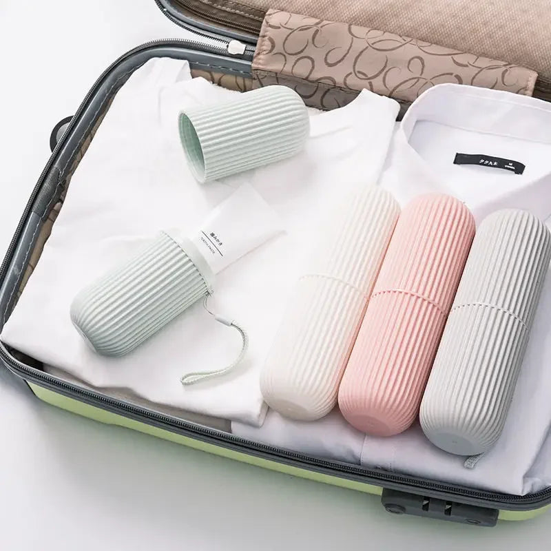 Travel Portable Toothbrush Cup Bathroom Toothpaste Holder Storage Case Box Organizer Travel Toiletries Storage Cup New Creative