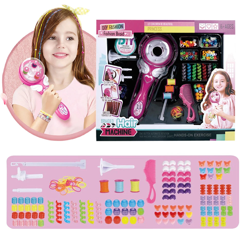 DIY Braiding Hairstyle Tool Electric Automatic Hair Braider Twist Braider Machine Weave Roller Hairstyle Machine Set Child Gift