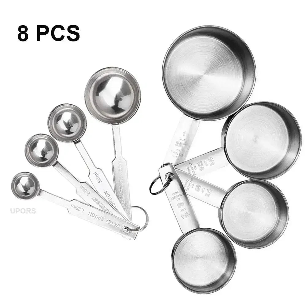 UPORS Measuring Cups Premium Stackable Kitchen Measuring Spoon Set Stainless Steel Measuring Cups and Spoons Set