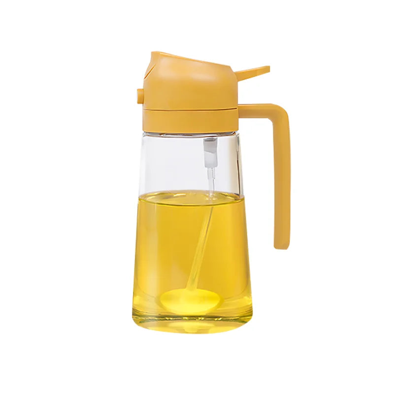 2in1 Olive Oil Spray Bottle 500ml Plastic Oil Sprayer Kitchen Oil Containers Cooking Olive Oil Dispenser For Camping BBQ Baking