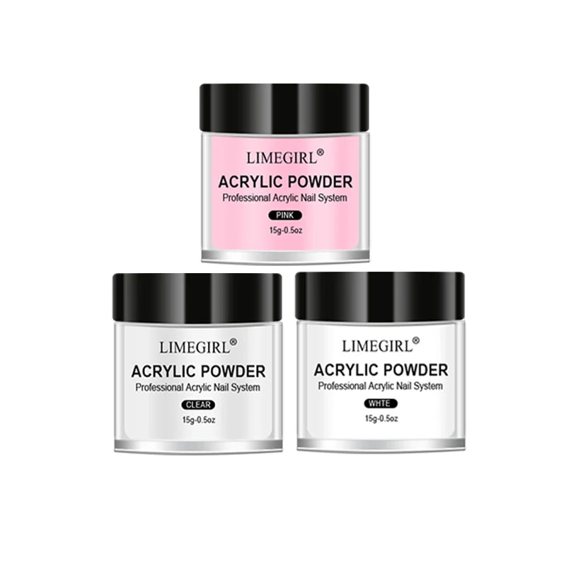 40ml Crystal Liquid With 45ml Acrylic Powder Set Lnclude Pink White Transparent Acrylic Powder Kit Suitable Beginner Nail Kit