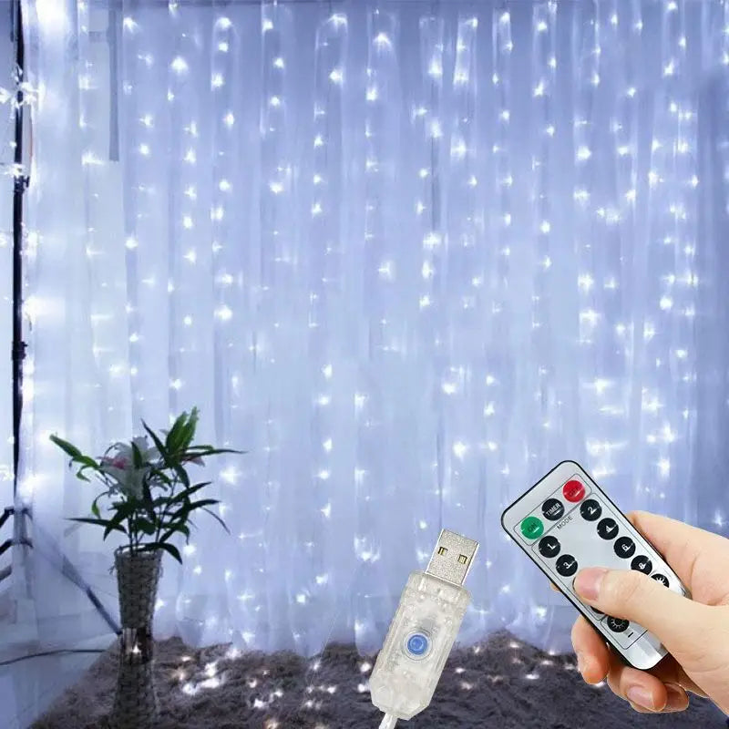 USB String Lights Holiday Wedding Fairy Light Garland Lights for Bedroom 3/4/6M Remote Control Curtain LED Christmas Decoration