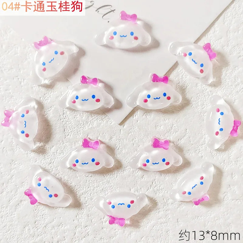 70PCS/50PCS Sanrio Hello Kitty Kawaii Cartoon Kuromi Nail Art Charms Kit 3D Nail Rhinestone Gems for Manicure Nails Art Deco Y2K