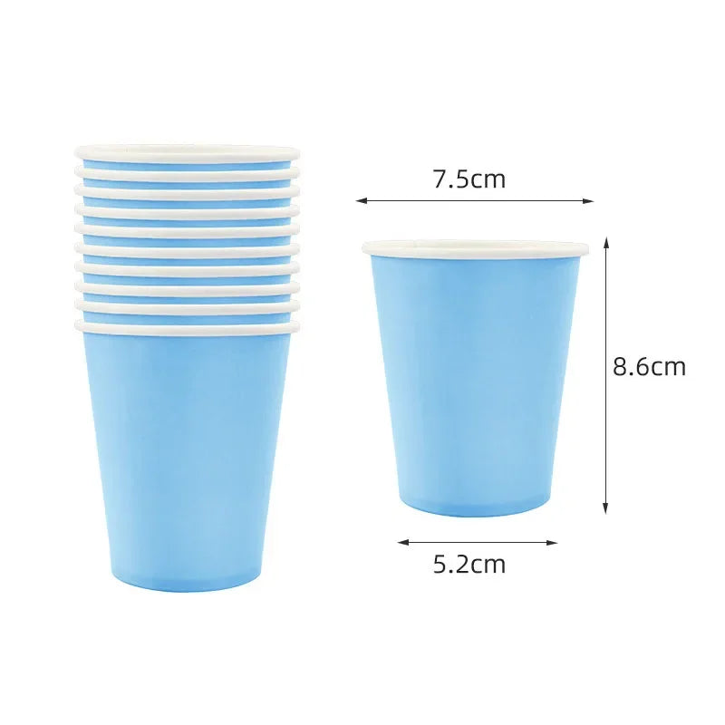 Solid Light Blue Theme Birthday Super Girls Decorations Party Disposable Tableware Paper Napkins Cups Plates Tablecloths Straws