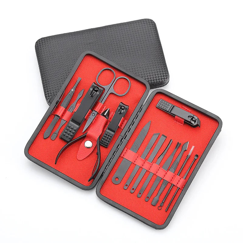 7/15/20pcs Nail Clippers Manicure Tool Set, With Portable Travel Case, Cuticle Nippers And Cutter Kit, Professional Nail