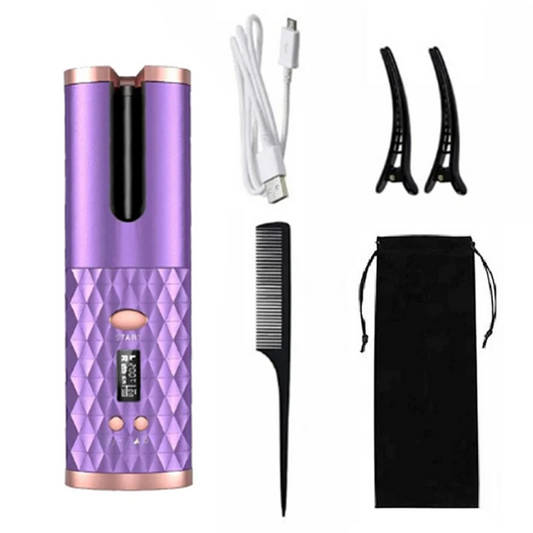 USB Automatic Curling Iron Cordless Auto Hair Curler Wireless Auto Curler Silky Curls Fast Heating Portable Auto Curler