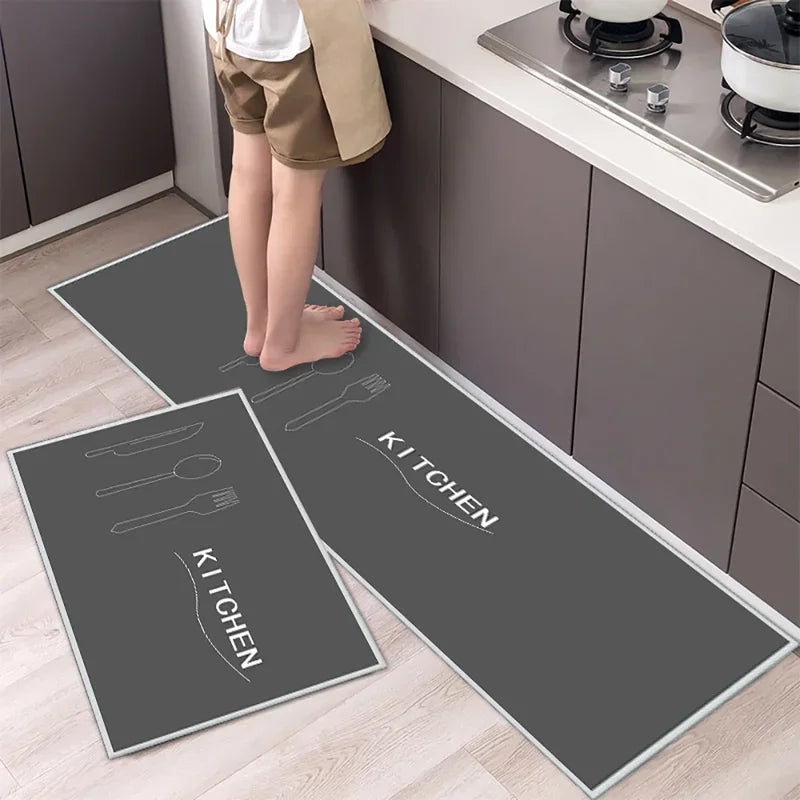 VIKAMA Flatware Theme Kitchen Lightweight Absorbent Carpet Living Room Bedroom Bathroom Washable Footer Rug Foot Mat Home Decor