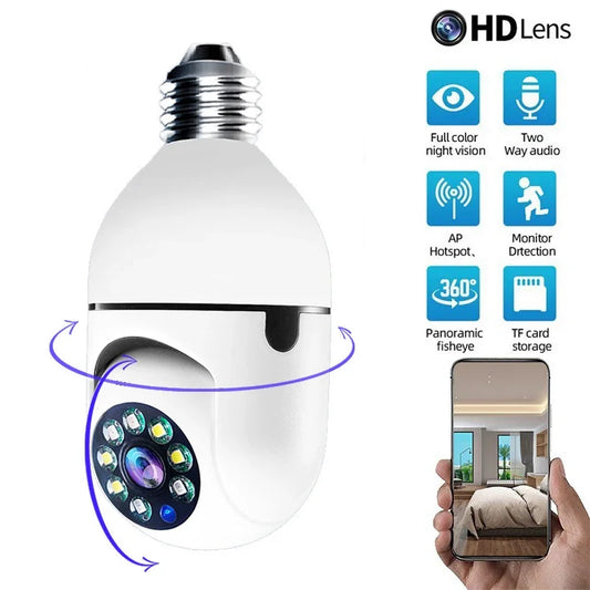 WiFi IP Camera E27 Bulb Cam 3MP Wireless Baby Monitor AI Tracking Security Video Surveillance Pet Cam SmartLife Indoor