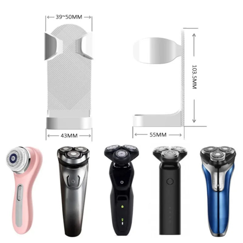 Razor holder, non perforated wall mounted, electric toothbrush holder, facial cleanser, organizer, bathroom supplies