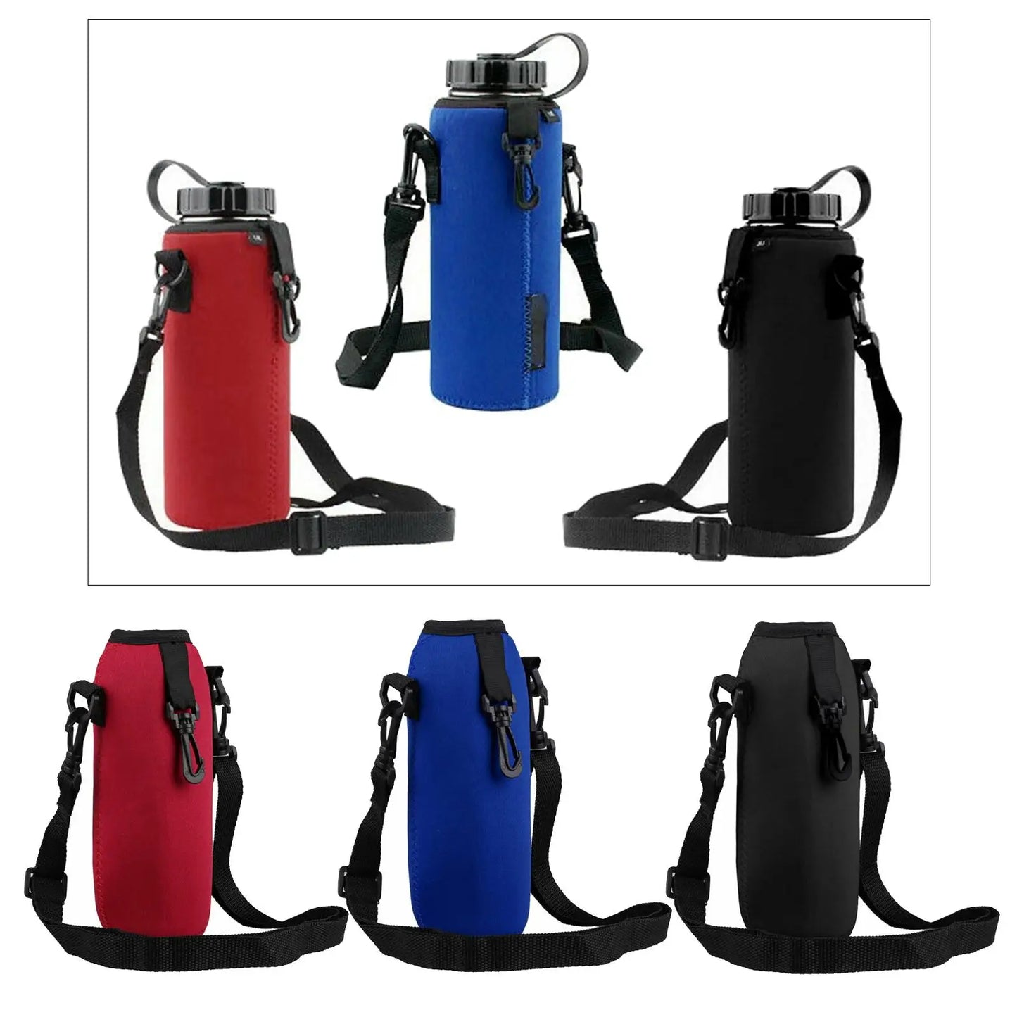 Water Bottle Carrier Outdoor 500ml Water Bottle Insulated Cover Neoprene Carrier Bag Pouch with Strap & Hook