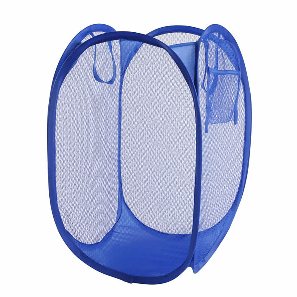 Folding Dirty Laundry Sorting Basket Washing Frame Bathroom Cloth Mesh Storage Bag Frame Bucket Laundry Organizers Storage Pouch