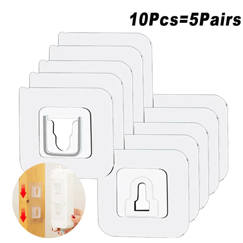 Double-Sided Adhesive Wall Hooks Multi-Purpose Transparent Hooks Waterproof Clothes Hats Towel Hooks Kitchen Bathroom Door Hook