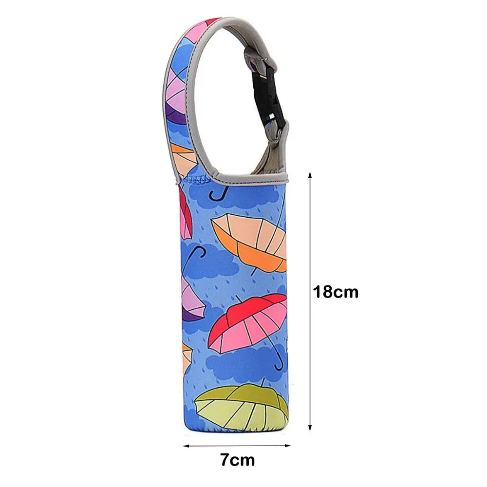 Portable Sport Water Bottle Cover Insulator Sleeve Bag Case Pouch Bottles Cup Pouch With Shoulder Strap Camping Drinkware