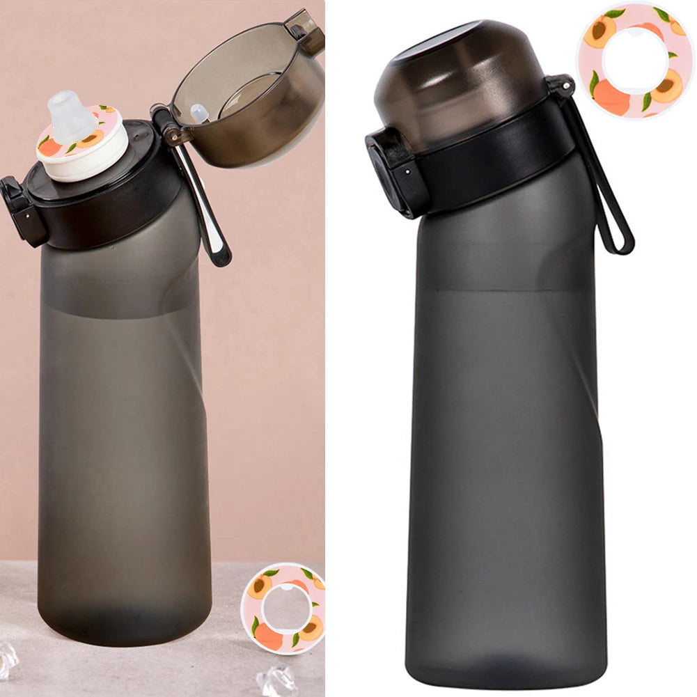 Flavored Water Bottle 650ml Sports Alr Up Drinking Bottle 8 Fruit Fragrance Pods Water Cup for Outdoor Camping Fitness Fashion