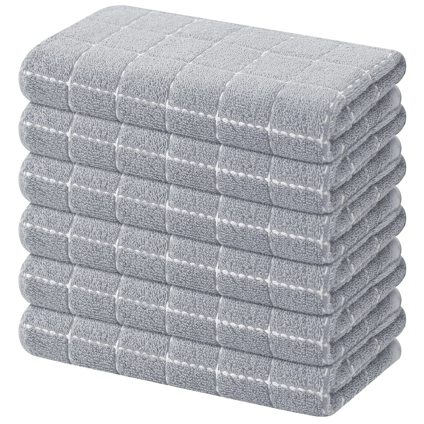 Homaxy 100% Cotton Waffle Weave Kitchen Towels, 12X12 Inches Super Soft and Absorbent Buffalo Check Dish Towels for Drying Dishe