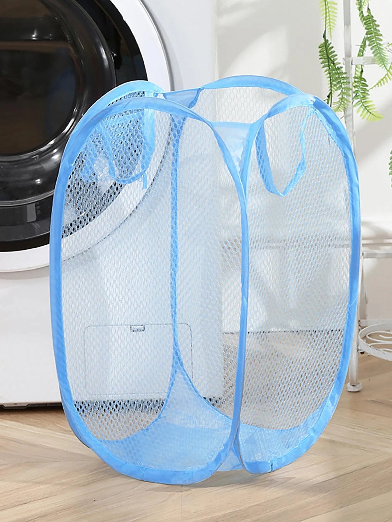 Folding Laundry Basket Organizer for Dirty Clothes Bathroom Clothes Mesh Storage Bag Household Wall Hanging Basket Frame Bucket