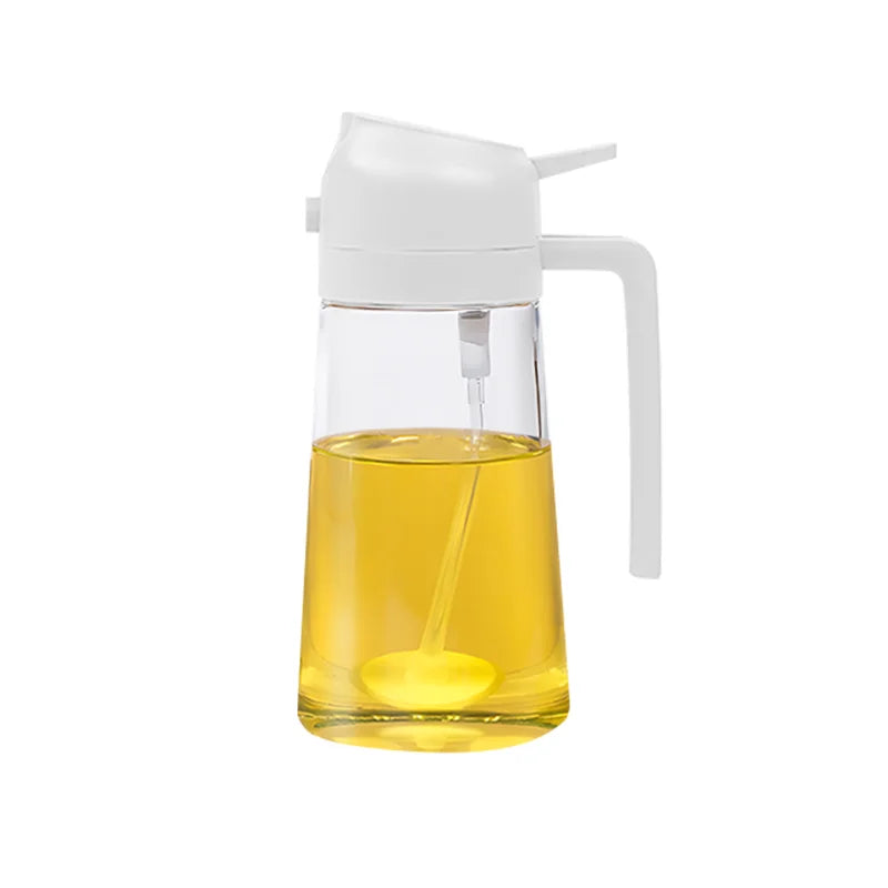 2in1 Olive Oil Spray Bottle 500ml Plastic Oil Sprayer Kitchen Oil Containers Cooking Olive Oil Dispenser For Camping BBQ Baking