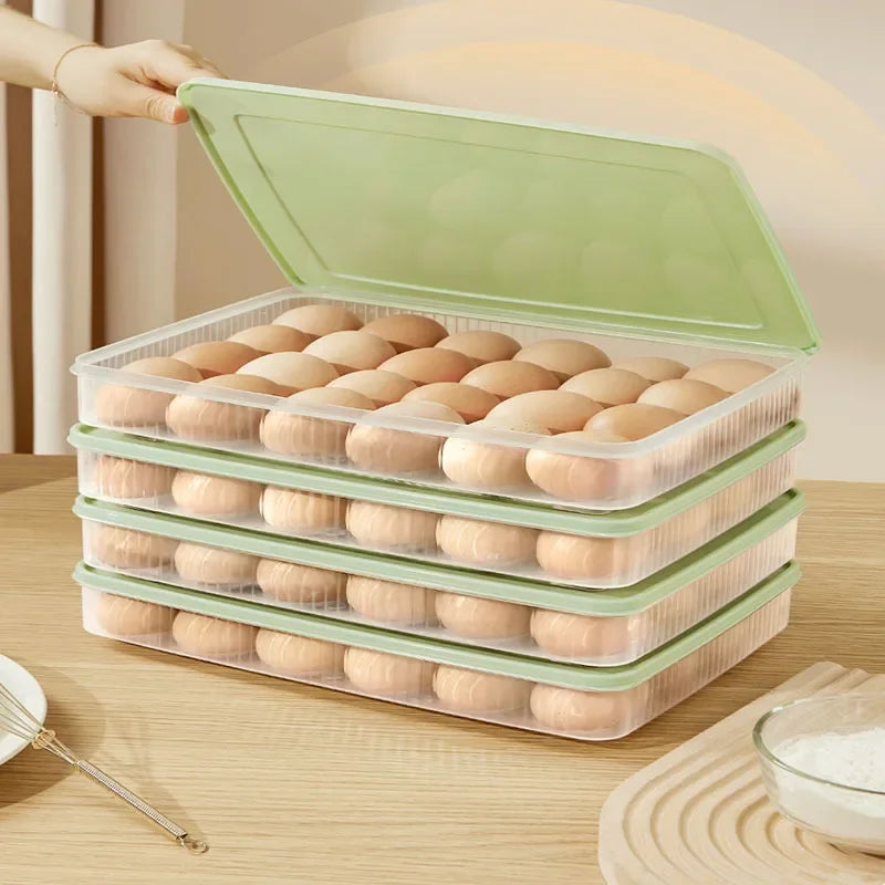 15/24 Grids Refrigerator Egg Storage Box Kitchen Refrigerator Household Preservation Plastic Dumpling Fresh-keeping Case Holder