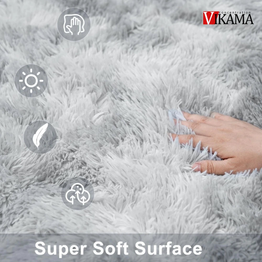 VIKAMA Rainbow Decor Kids Carpet For Girls Bedroom large Living Room's Rugs Soft Plush Nursery Play Mats Gray Living Room Carpet