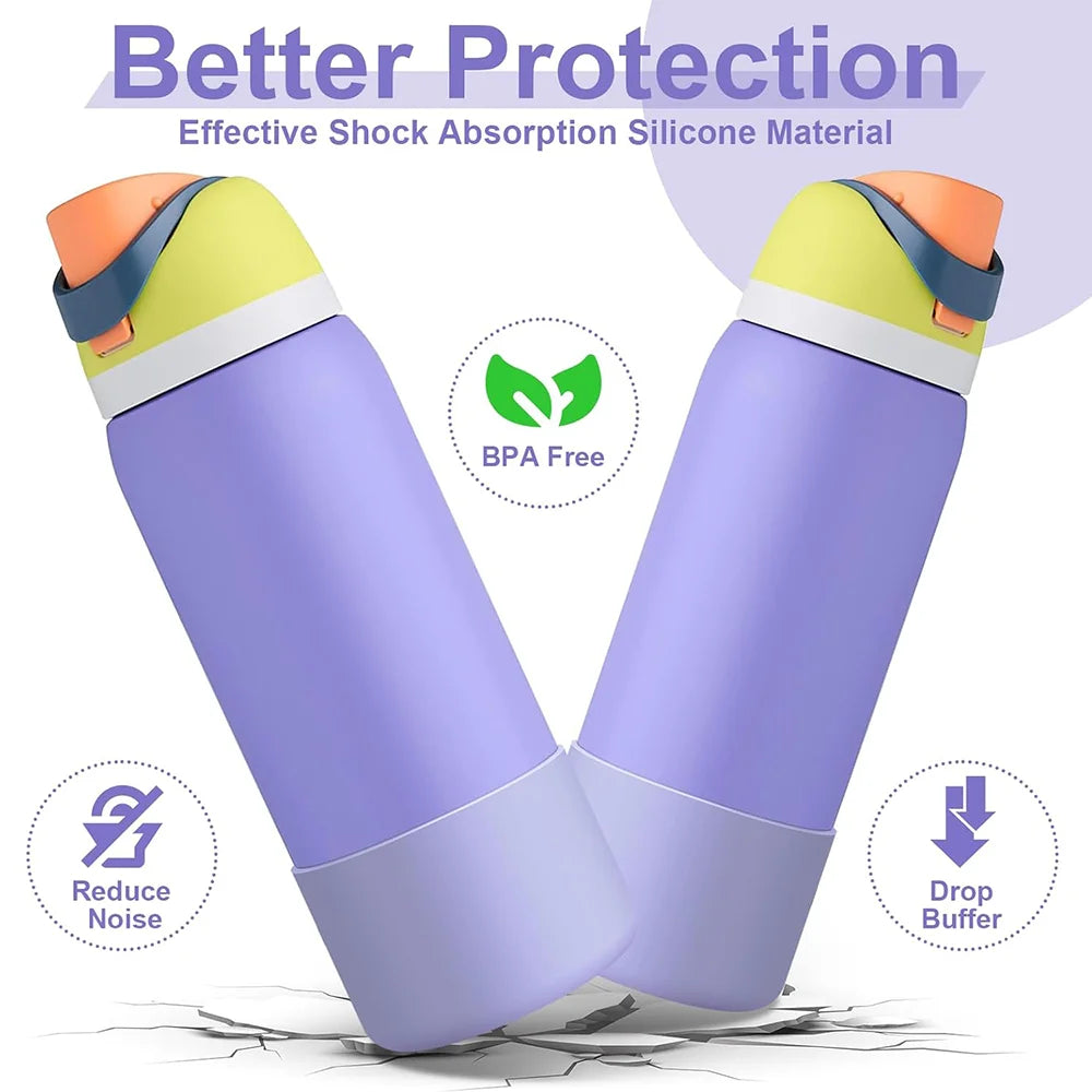 Silicone Water Bottle Boot For Owala 24oz 32oz 40oz Anti-Slip Protective Sleeve Bottom Bumper Protector For Freesip Twist