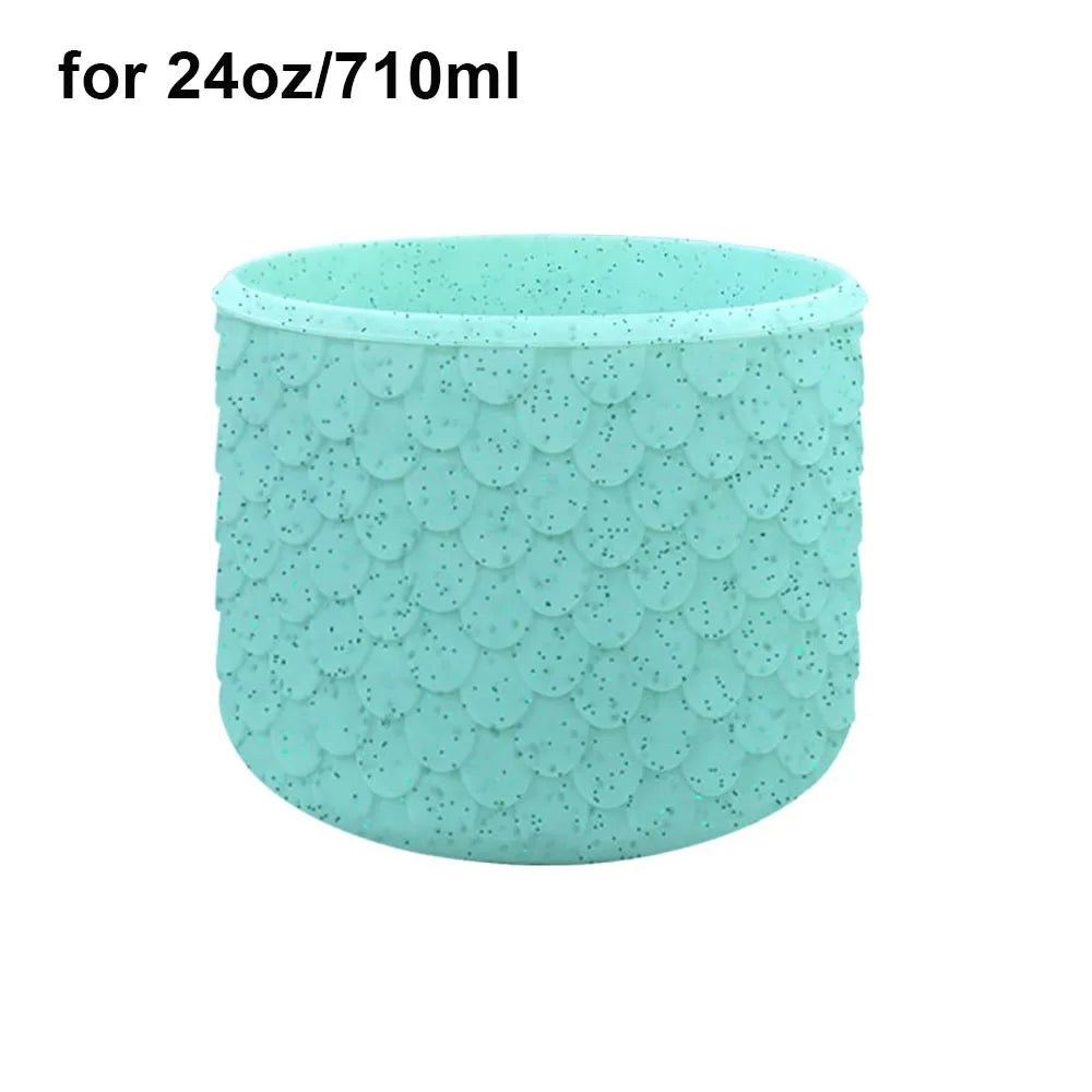 1Pcs New Anti-Slip Silicone Boot Fish Scale Pattern Colorful Bottle Bottom Base Protective Cup Sleeve for Owala 24oz 32oz 40oz