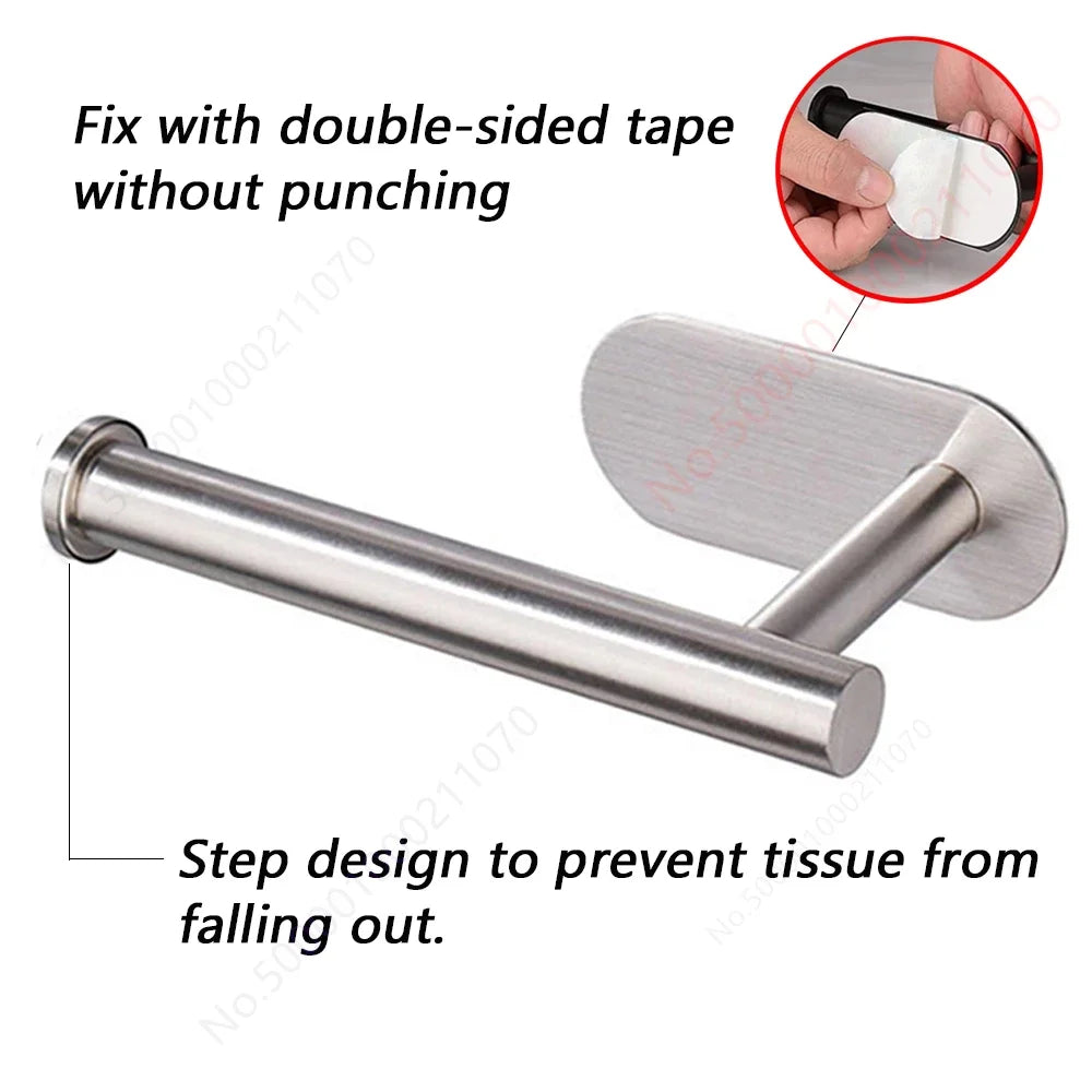 1/2PCS Kitchen Paper Towel Holder Toilet Paper Holder Adhesive Tissue Rack Napkin Dispenser Cabinet Storage Bathroom Accessories