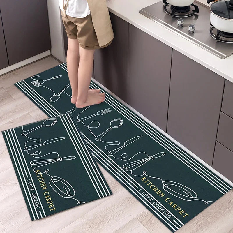 VIKAMA Flatware Theme Kitchen Lightweight Absorbent Carpet Living Room Bedroom Bathroom Washable Footer Rug Foot Mat Home Decor