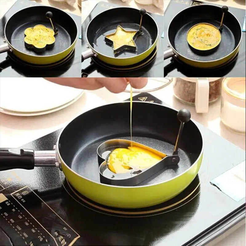 5PCS/Set Stainless Steel Fried Egg Pancake Shaper Omelette Mold Mould Frying Egg Cooking Tools Kitchen Accessories Gadget Rings