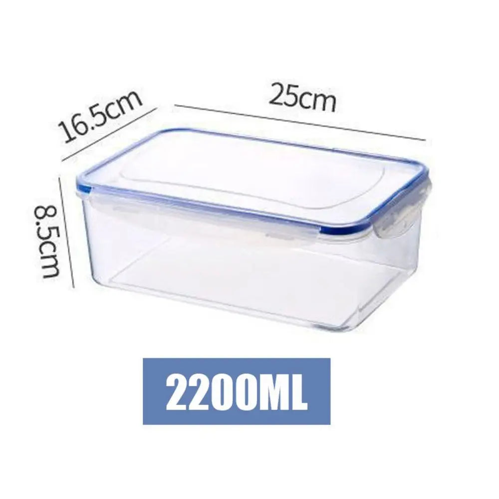 Sealed Rectangular Refrigerator Storage Box with Lid Plastic Trasparent Crisper Food Containers Stackable Microw