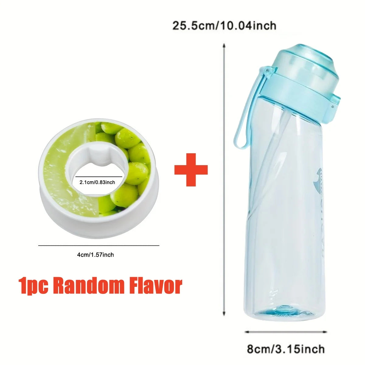 650ml/22oz Portable Sports Water Bottle With 7 Flavour Pods Scented Leakproof Water Bottle With Straw For Gym Outdoor Activities