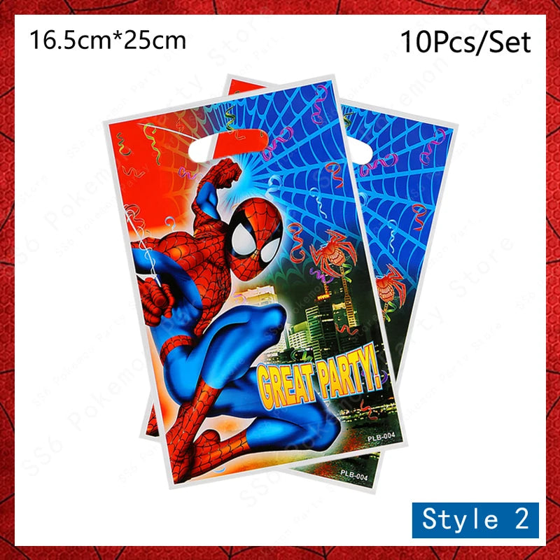 Spiderman Birthday Party Decorations Disposable Tableware Plate Cup Napkins Bags Spidey Party Birthday Decoration Supplies Set