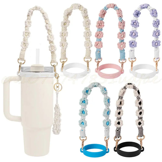 Water Bottle Handle Strap for Stanley Cup 16-40oz Woven Cup Handle Sling Waterbottle Sling Strap for Stanley Cup Accessories