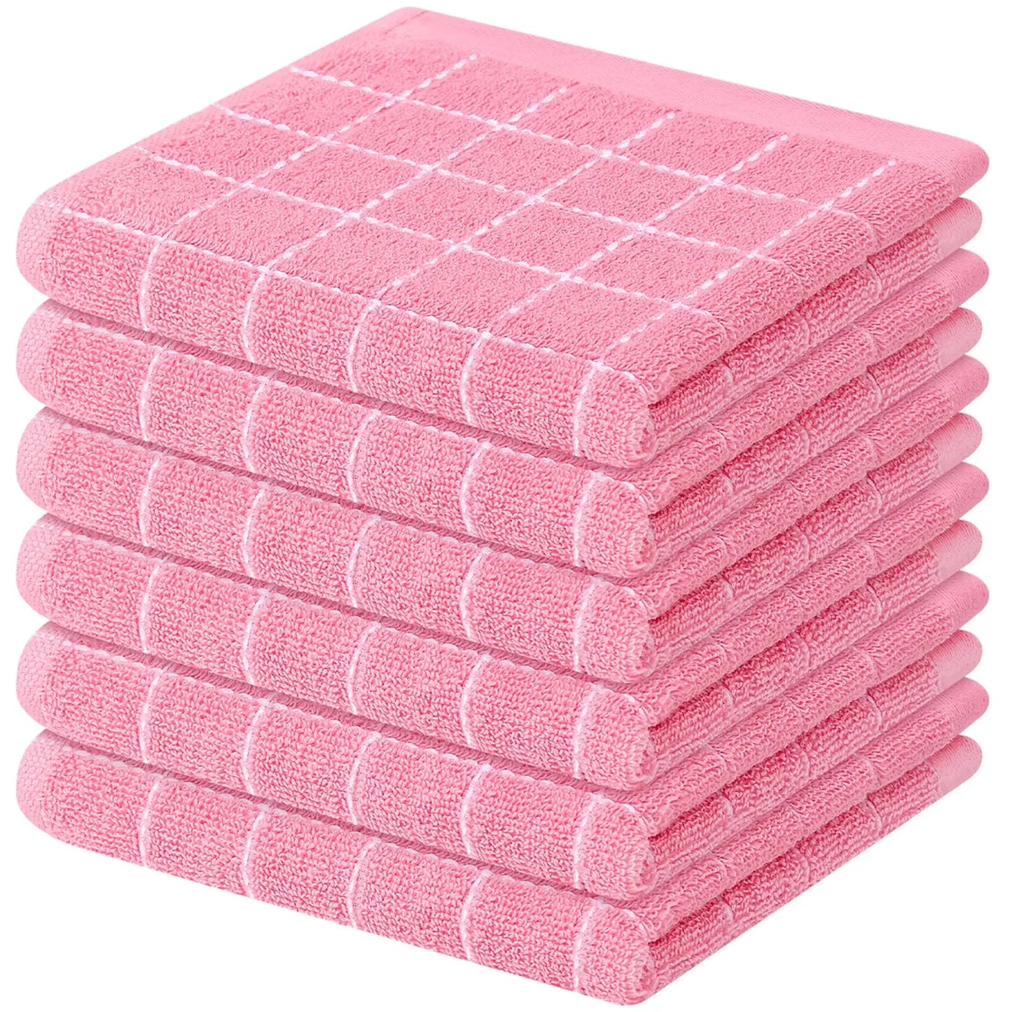 Homaxy 100% Cotton Waffle Weave Kitchen Towels, 12X12 Inches Super Soft and Absorbent Buffalo Check Dish Towels for Drying Dishe