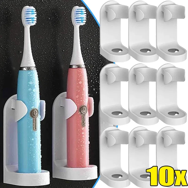 10/1PC Electric Toothbrush Holder Plastic Wall-Mount Tooth Brush Drain Rack Razor Storage Hook Shelf Bathroom Organizer Holders