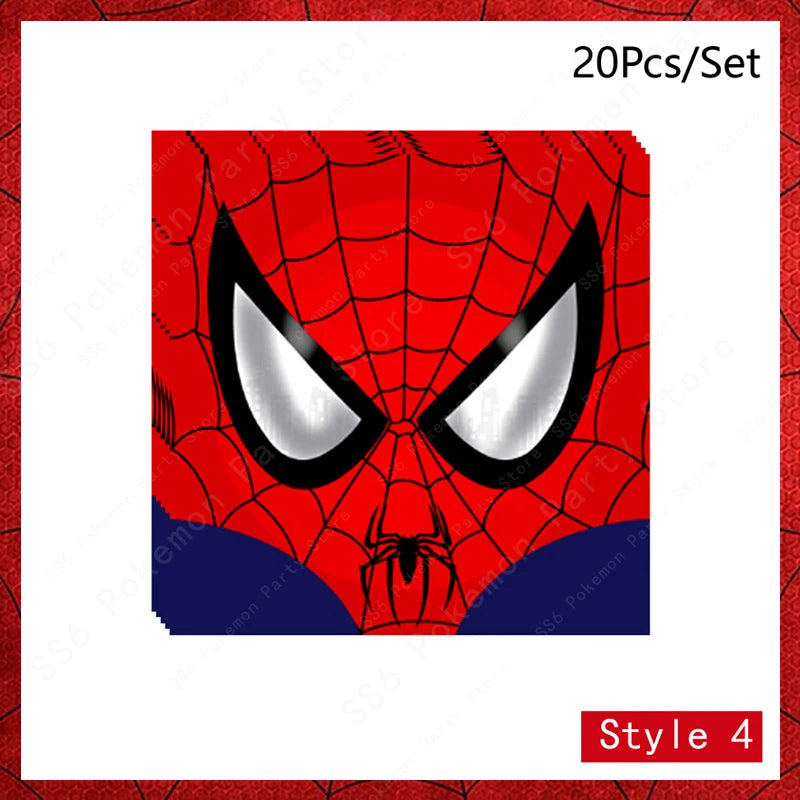 Spiderman Birthday Party Decorations Disposable Tableware Plate Cup Napkins Bags Spidey Party Birthday Decoration Supplies Set