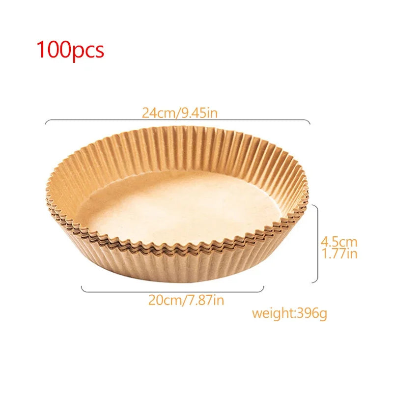 Air Fryer Special Paper 100/200Pcs Oil-Absorbing Food Pad for Air Fryer Oil-proof Disposable Baking Paper AirFryer Accessories