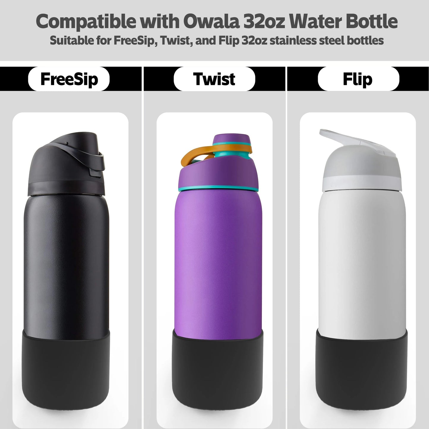 Silicone For Owala Water Cover 24oz 32oz Protective Bottle Boot Sleeve Protective Sleeve Cushion For Owala Quencher Adventure