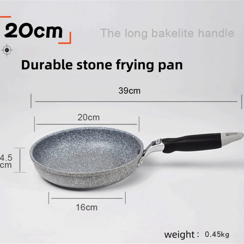 Durable Stone Frying Wok Pan Non-stick Ceramic Pot Induction Fryer Steak Cooking Gas Stove Skillet Cookware Tool for Kitchen Set