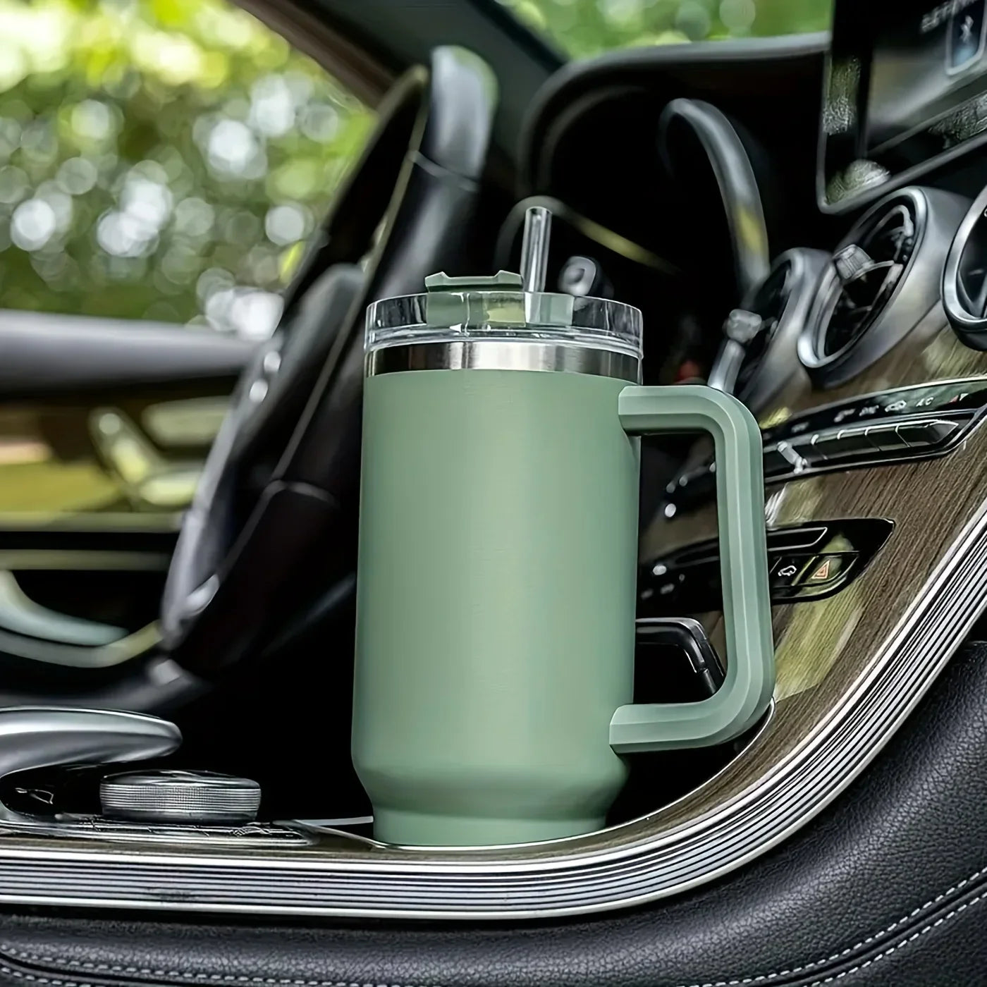 304 Stainless Steel Insulated Water Bottle Thermal Coffee Car Cup Cold Hot Mugs Vacuum Flask with Handle Straw for Sport Gif