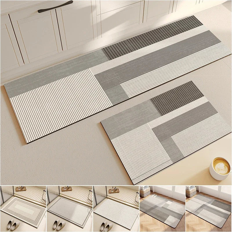 VIKAMA Japan South Korea Diatomite Living Room Kitchen Bathroom Laundry Room Non-slip Stain-resistant Carpet Rug Mat Home Decor